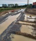 Espondeilhan, chemin du petrole pluvial apres pluie